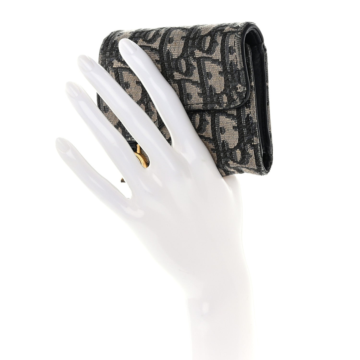 Christian Dior Oblique Saddle Lotus Wallet Blue 2 of 8