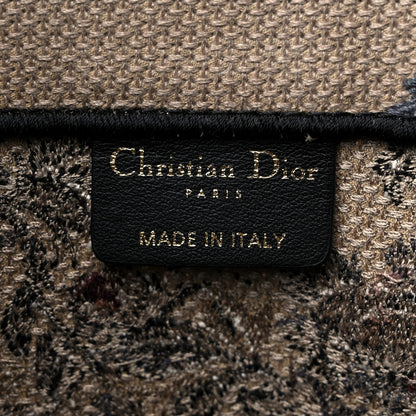 Christian Dior Canvas Embroidered Jardin D'Hiver Medium Book Tote Beige Multicolor 6 of 9