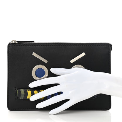 Fendi Calfskin Faces Slim Clutch Black Multicolor 2 of 9