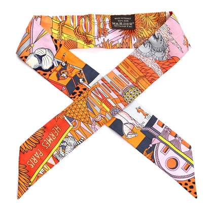 Hermes Silk Animapolis Plumetis Twilly 1 of 4