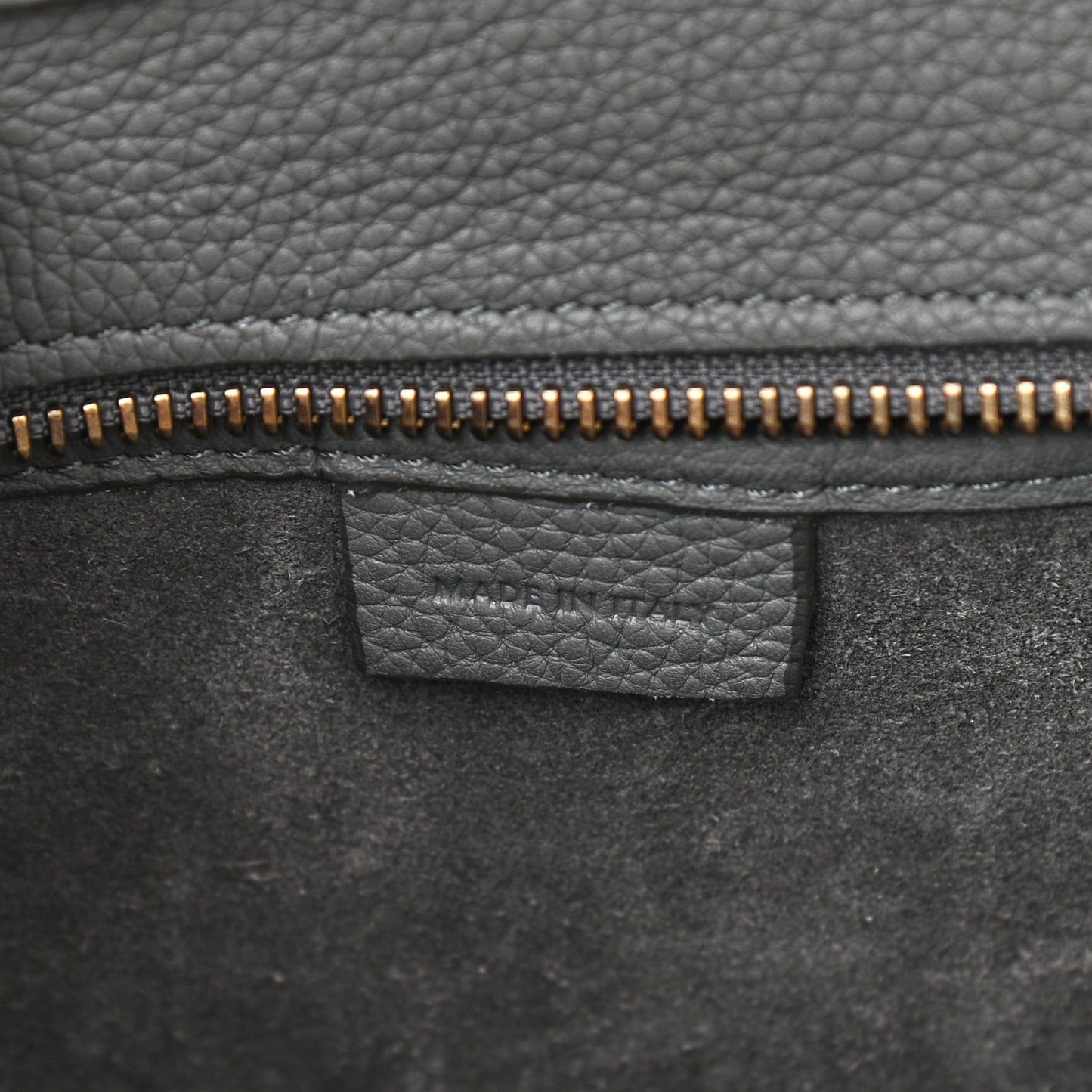 Baby Drummed Calfskin Nano Luggage Kohl