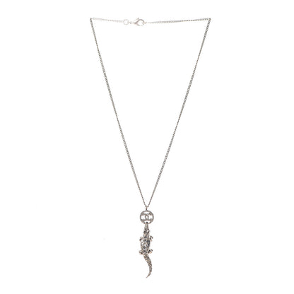 Chanel Crystal CC Alligator Necklace Gold 3 of 6