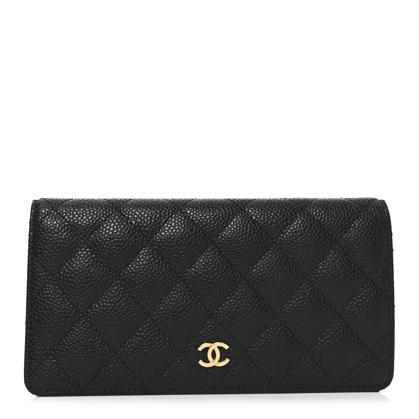 Caviar Quilted Yen Wallet Black