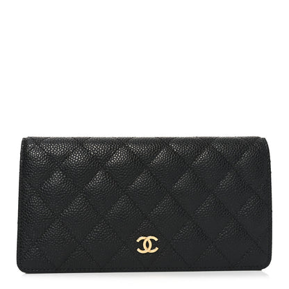Chanel Caviar Quilted Yen Wallet Black 1 of 9
