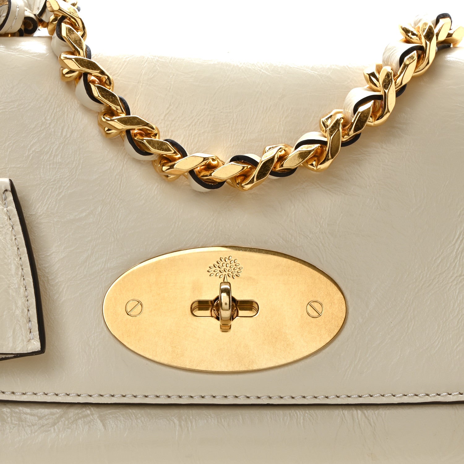 Mulberry High Shine Calfskin Lily Top Handle Flap Eggshell 9 of 11