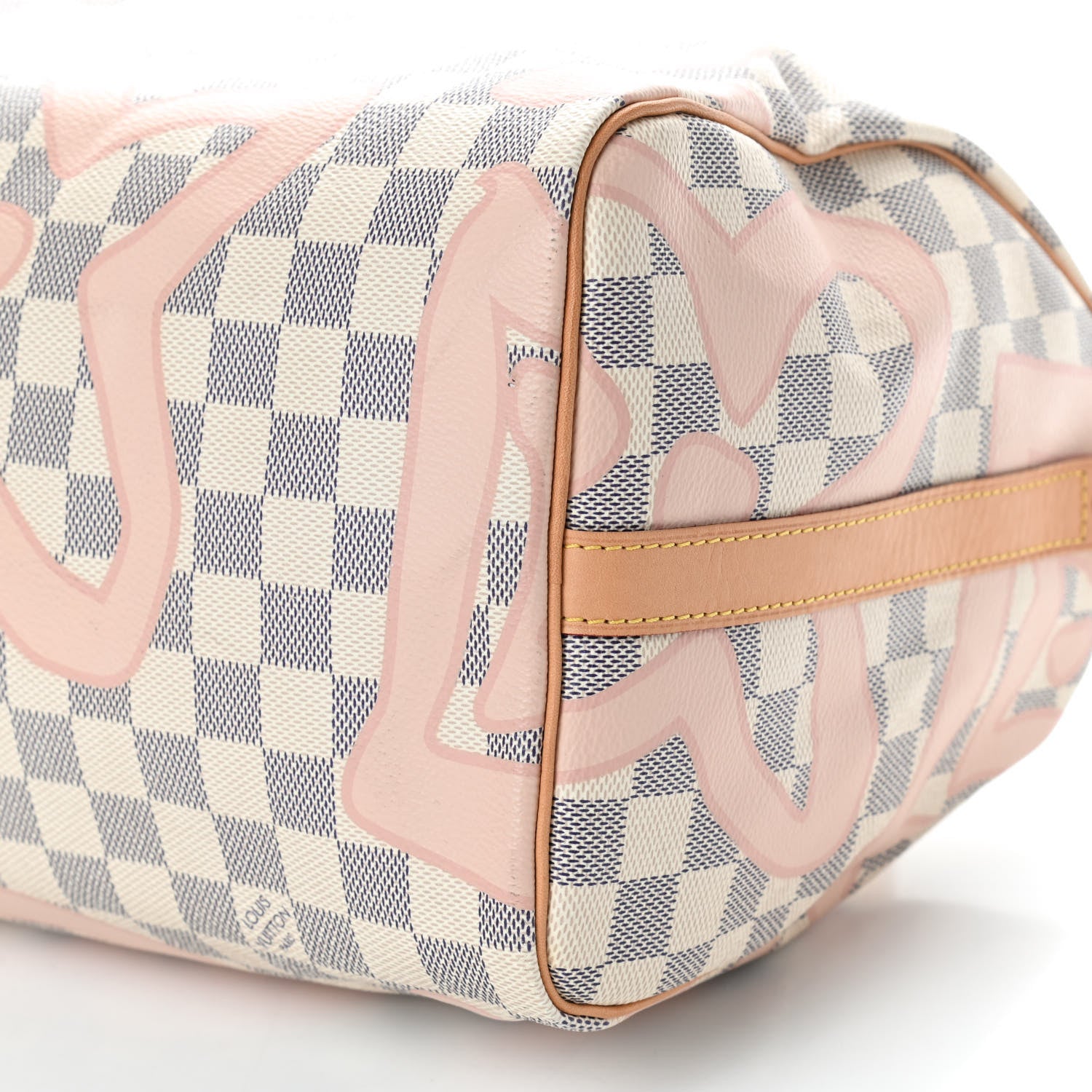 Louis Vuitton Damier Azur Tahitienne Speedy Bandouliere 30 Rose Ballerine 7 of 9