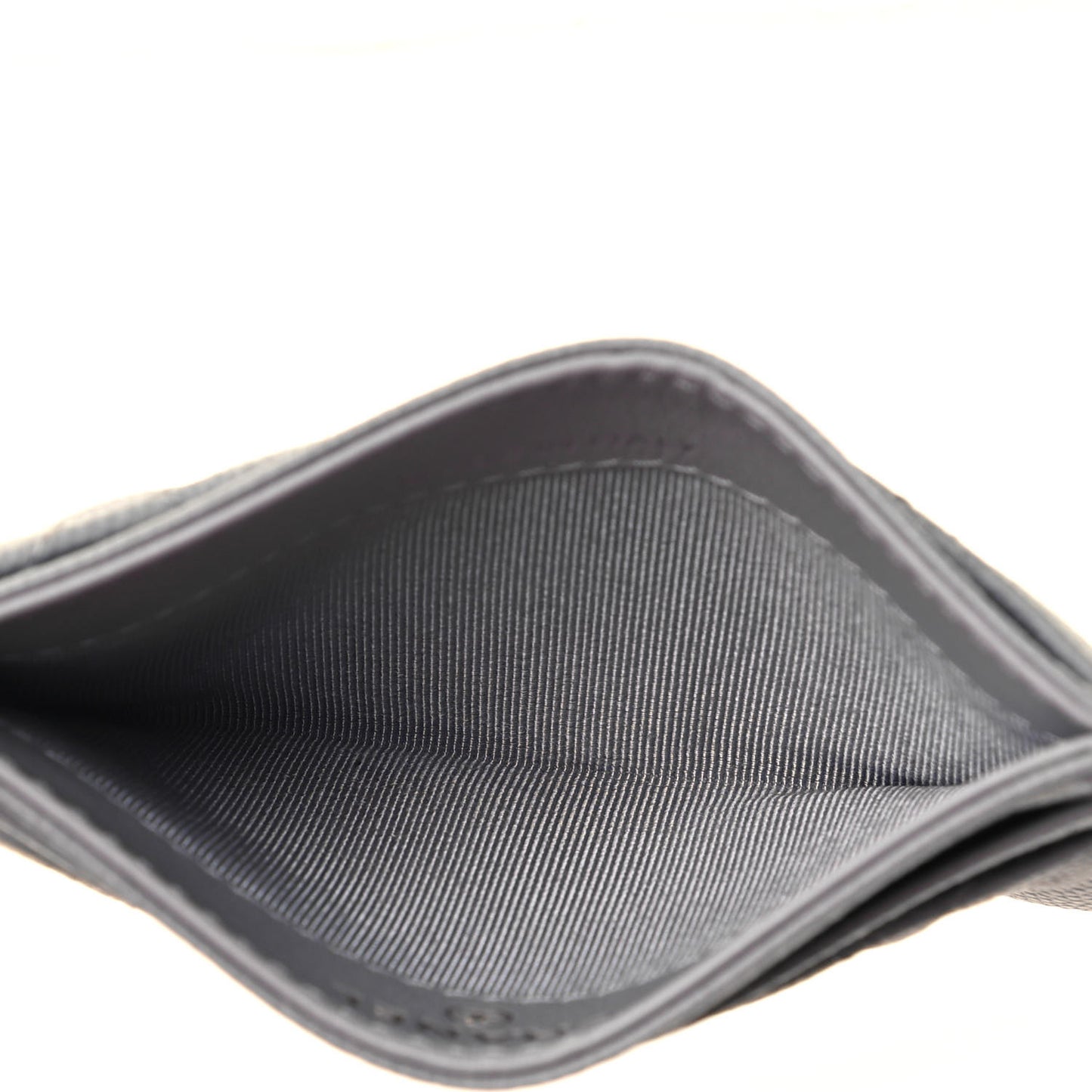Caviar Quilted Card Holder Grey