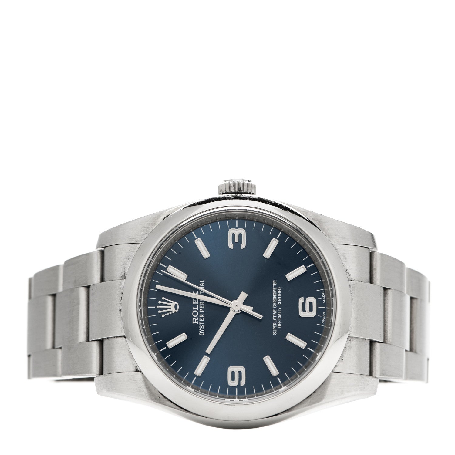 Rolex Stainless Steel 36mm Oyster Perpetual Watch Blue 116000 2 of 6