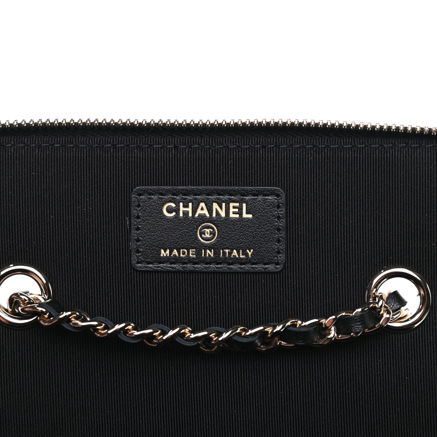 Chanel Goatskin Camellia Embossed Quilted Small Vanity Case With Chain Black 6 of 10