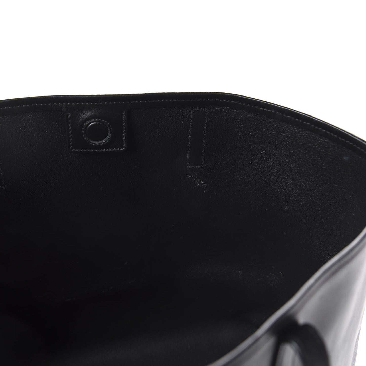 City Calf Front Pocket Large Shopping Tote Black