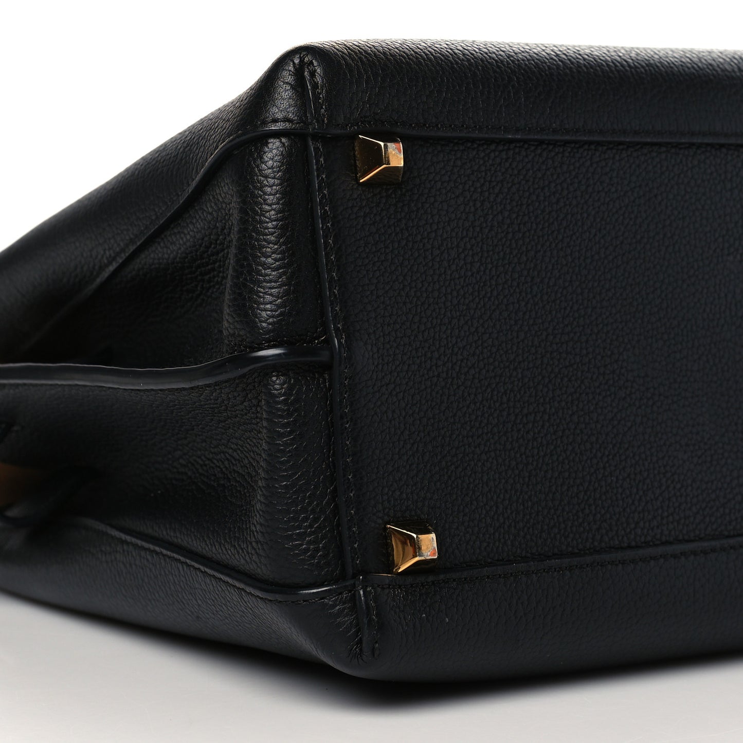 Grained Calfskin Medium Milla Tote Black