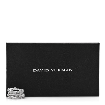 David Yurman Sterling Silver Diamond Confetti 4 Row Ring 52 6 5 of 5