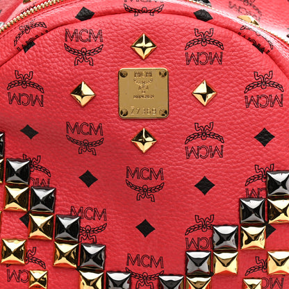 MCM Visetos Studded Medium Stark M Backpack Coral 7 of 9
