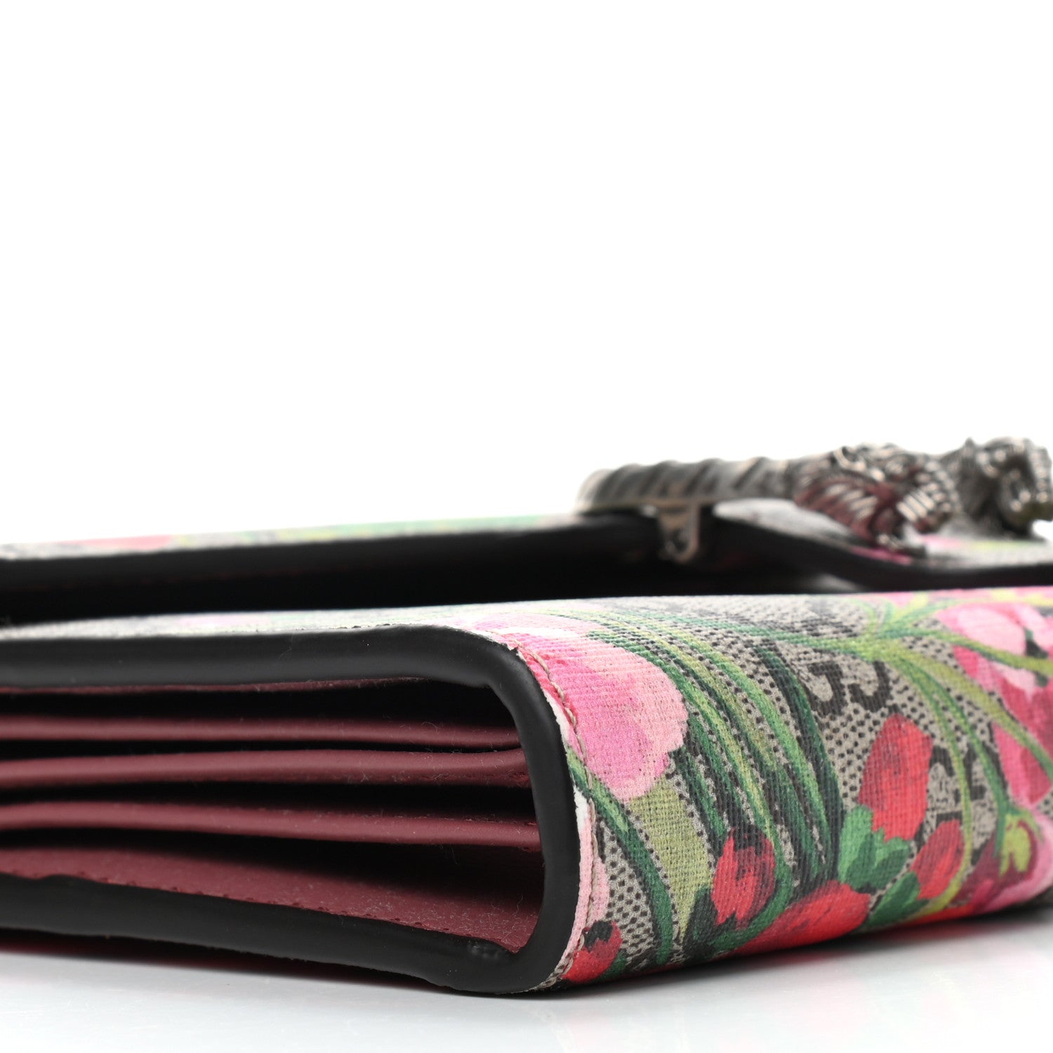 Gucci GG Supreme Monogram Blooms Mini Dionysus Chain Wallet Beige Multicolor Dry Rose 9 of 10