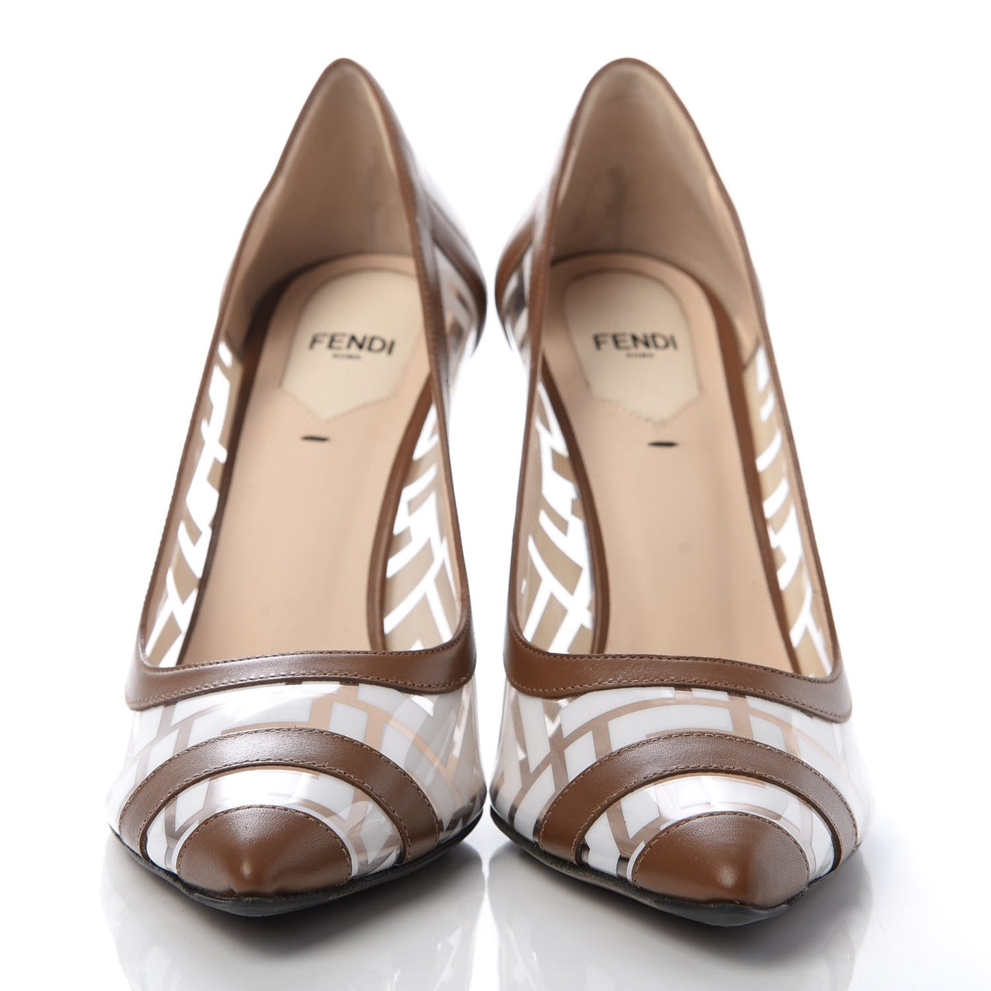 PVC Calfskin FF Colibri High-Heel Pumps 39 White Cuoio