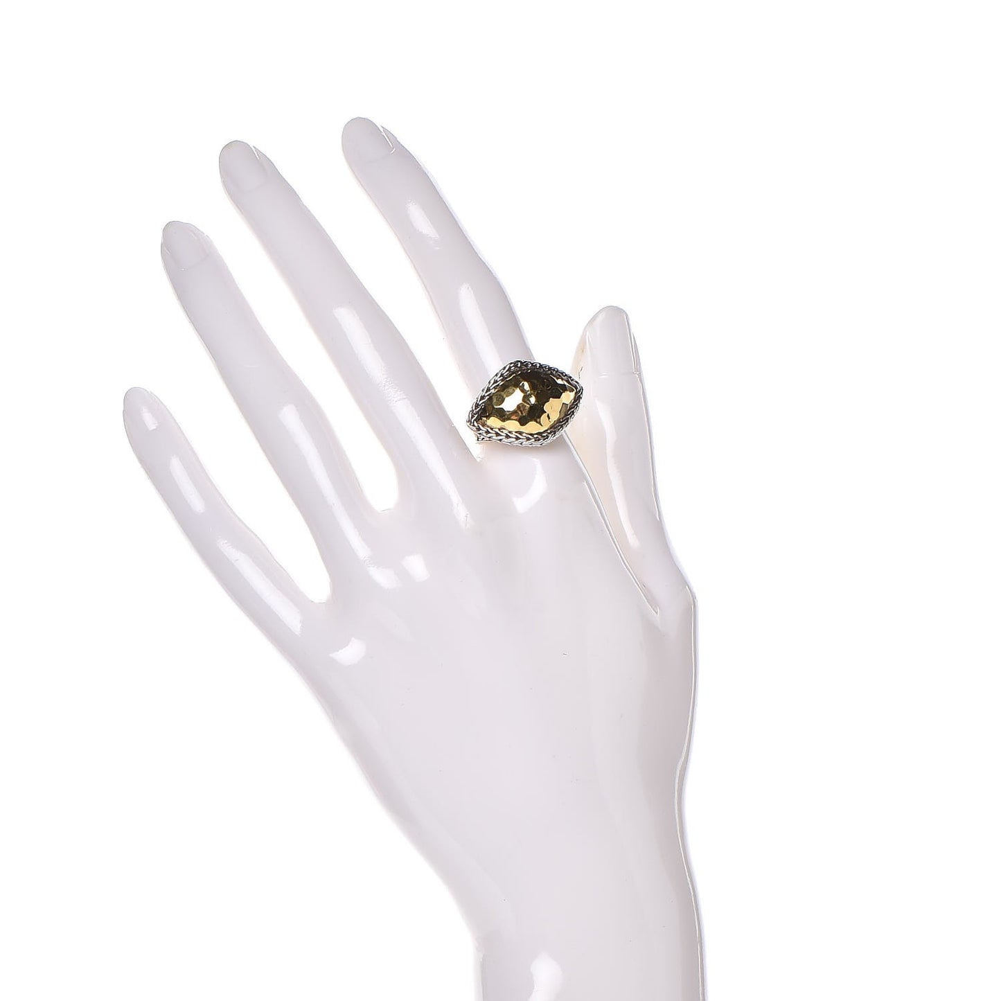 Sterling Silver 22K Yellow Gold East West Palu Ring 54 7