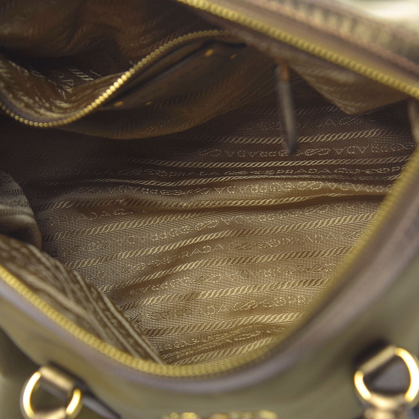 Metallic Tessuto Nylon Saffiano Bauletto Gold