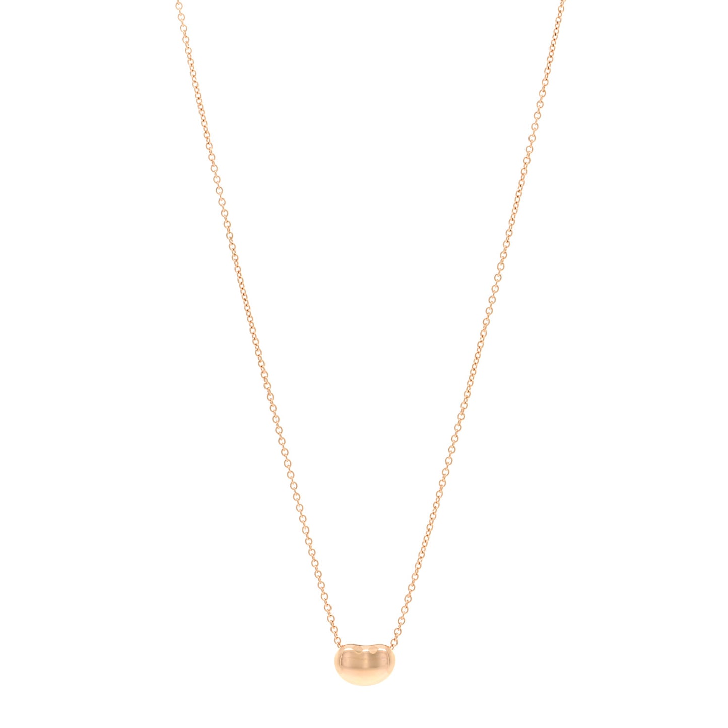 18K Rose Gold 9mm Elsa Peretti Bean Pendant Necklace
