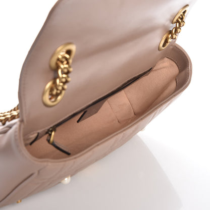 Gucci Calfskin Matelasse Studded Mini Pearly GG Marmont Shoulder Bag Porcelain Rose 5 of 7