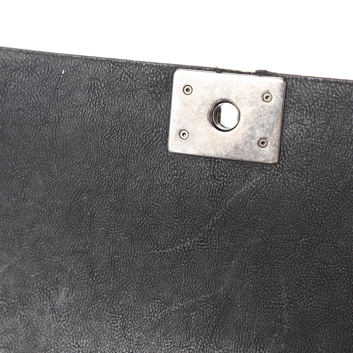 Calfskin Quilted Medium Boy Top Handle Flap Black