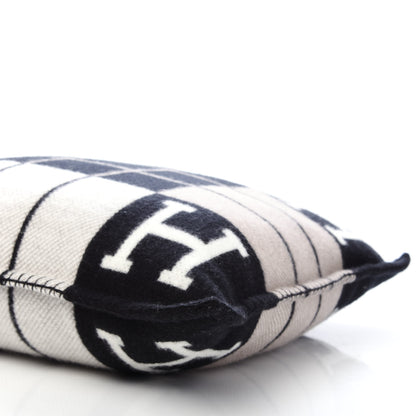 Hermes Wool Cashmere Avalon III Pillow PM Ecru Black 6 of 8