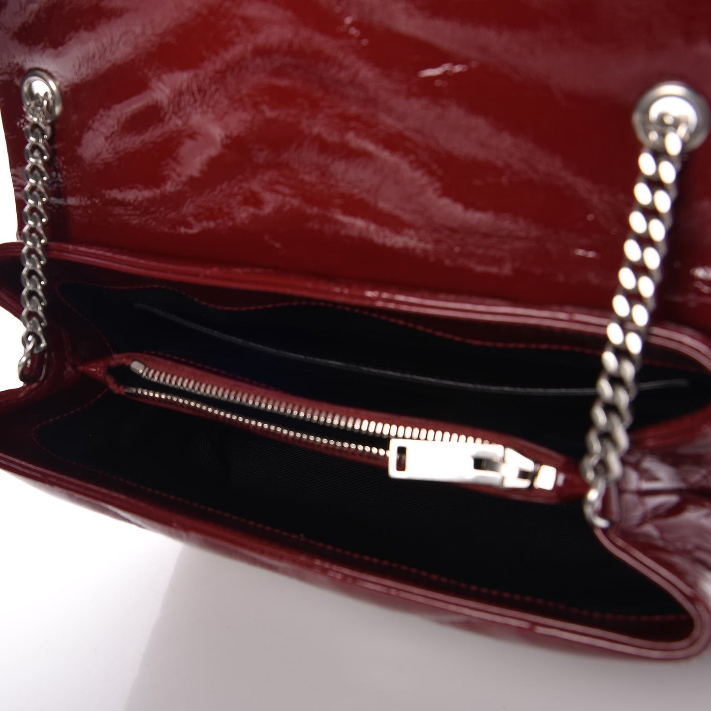 Patent Y Quilted Monogram Small Loulou Chain Satchel Palissandre