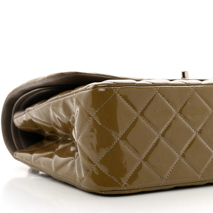 Chanel Patent Calfskin Quilted Jumbo Double Flap Grey 9 of 13