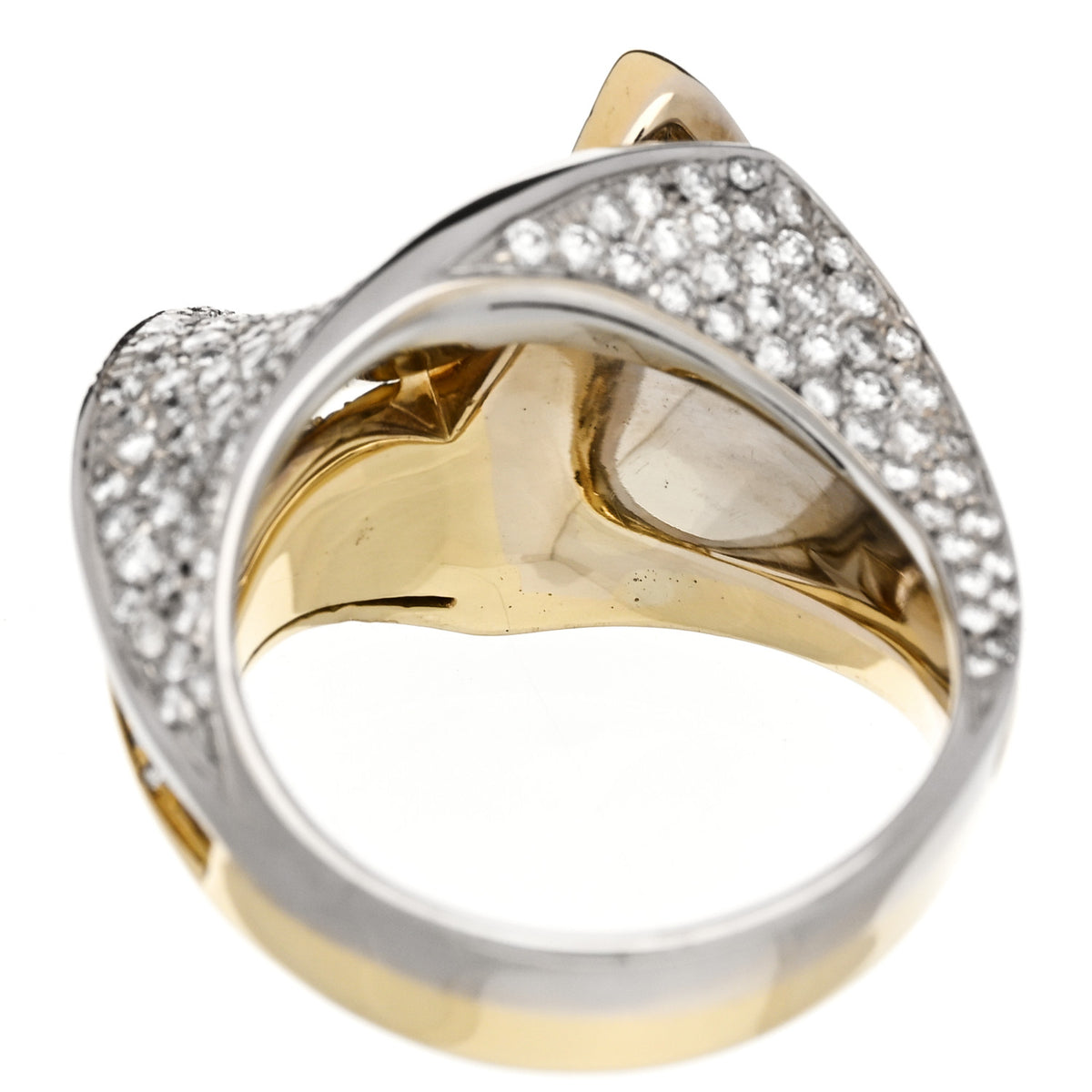 18K Yellow White Gold Diamond 2.27ctw Pave Cocktail Ring 55 7.25