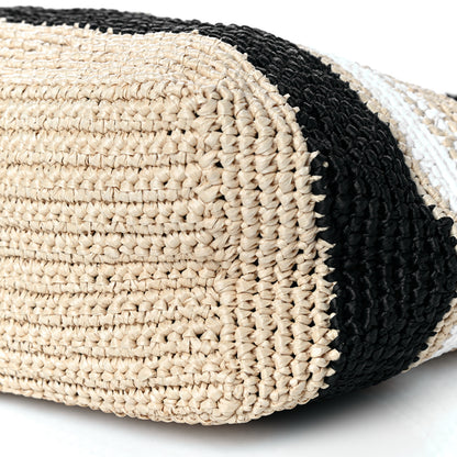 Prada Raffia Logo Tote Naurale Black 10 of 12