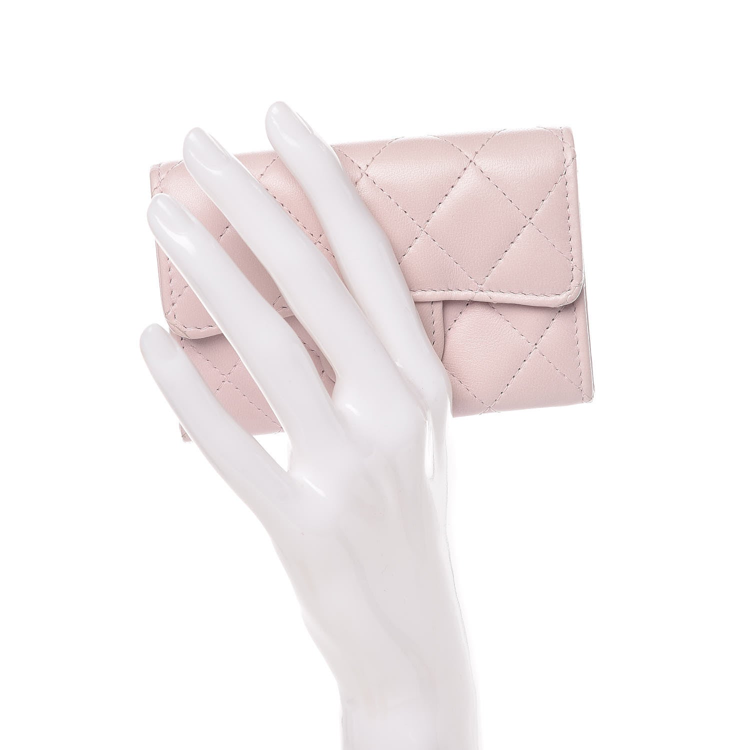 Chanel Lambskin Quilted Card Holder Light Pink 2 of 9