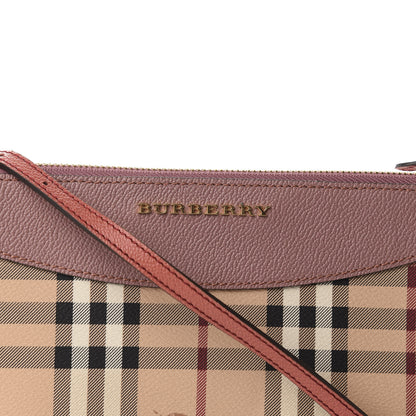 Burberry Haymarket Check Peyton Crossbody Clutch Bag Dusty Pink 11 of 11