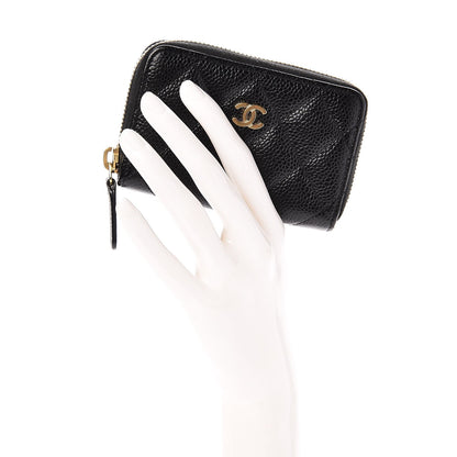 Chanel Caviar Quilted Zip Coin Purse Black 2 of 8