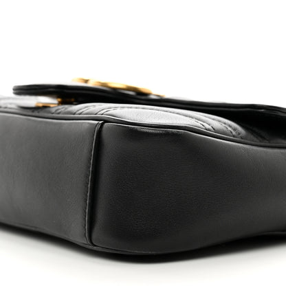Gucci Calfskin Matelasse Mini GG Marmont Shoulder Bag Black 10 of 11