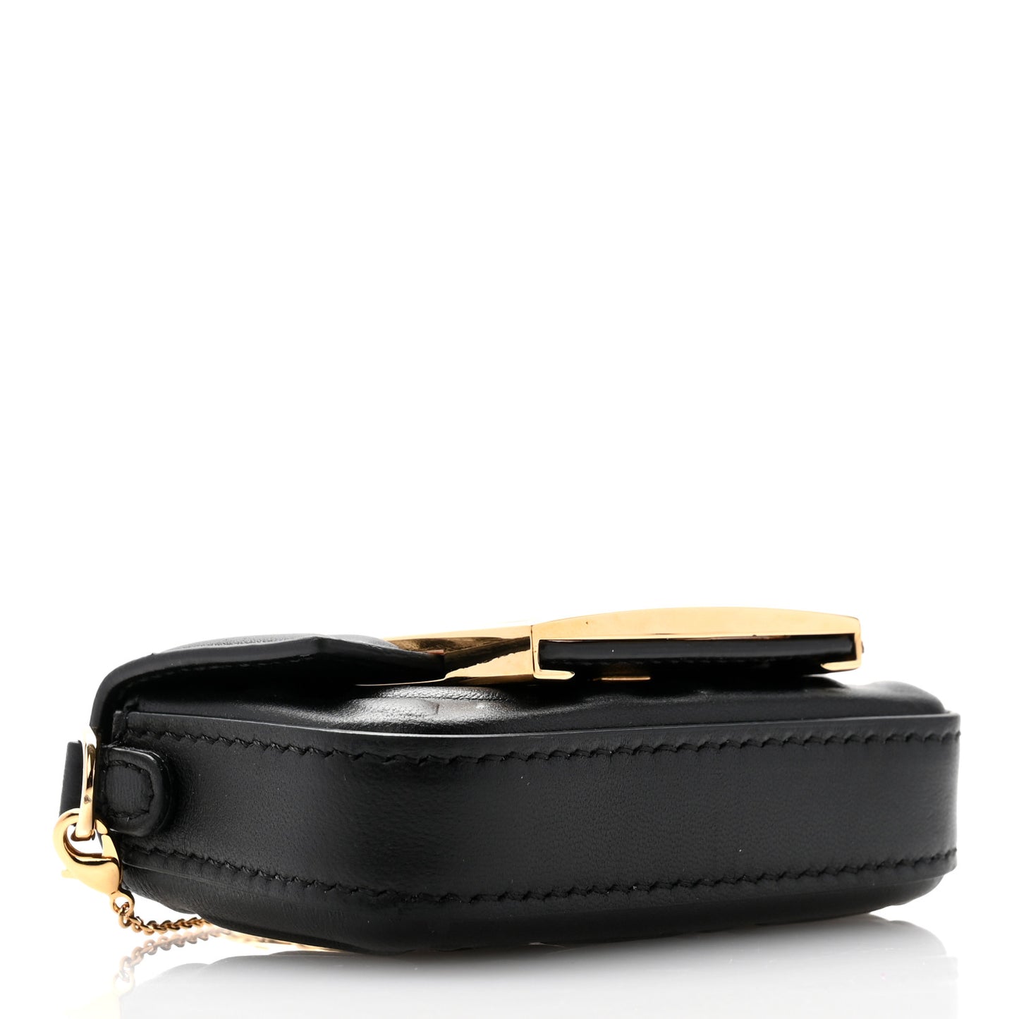 Nappa Matisse FF Embossed Nano Maxi Buckle Baguette Charm Black