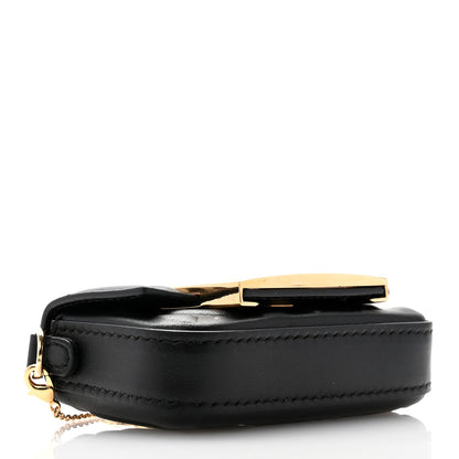 Fendi Nappa Matisse FF Embossed Nano Maxi Buckle Baguette Charm Black 3 of 10