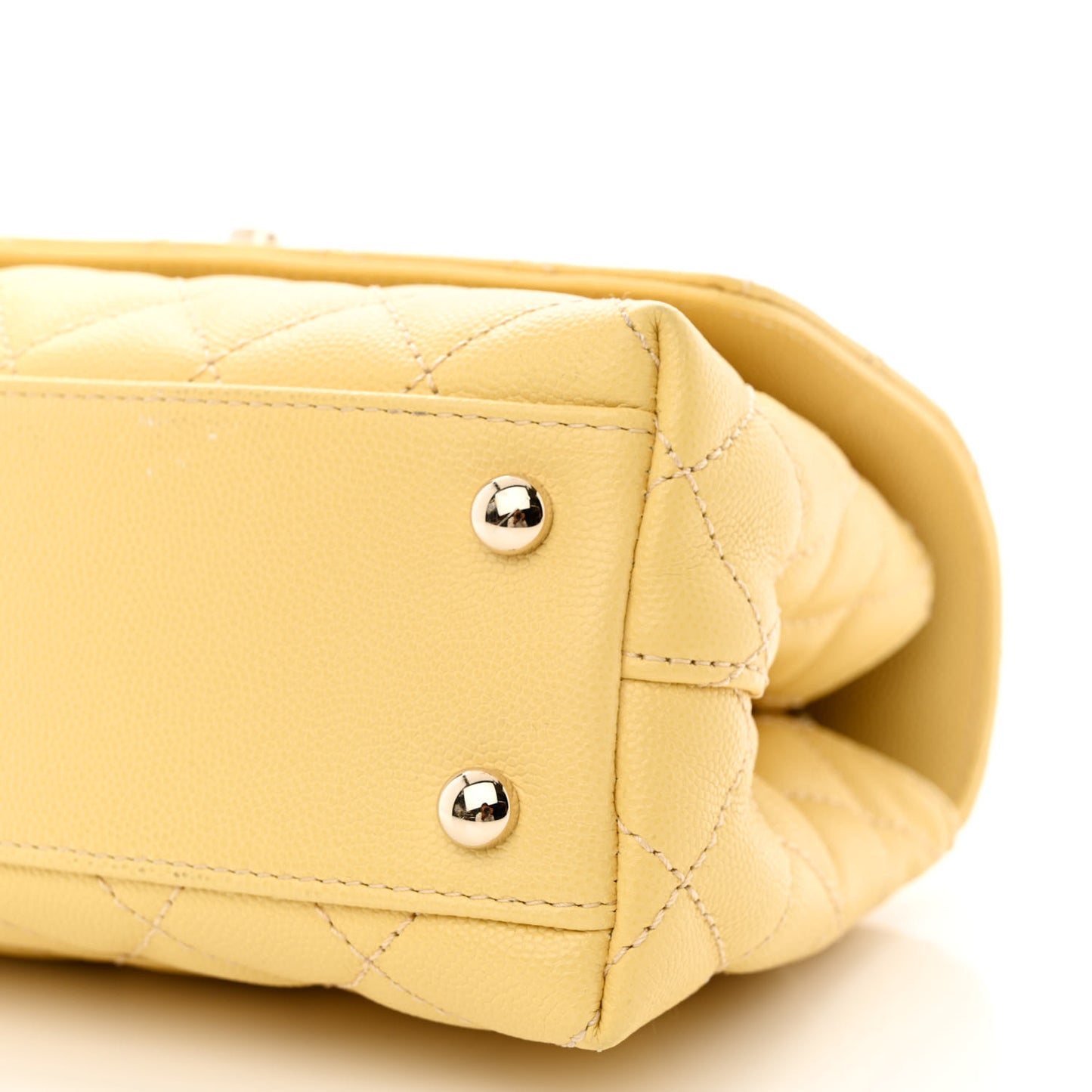 Caviar Quilted Mini Coco Handle Flap Yellow