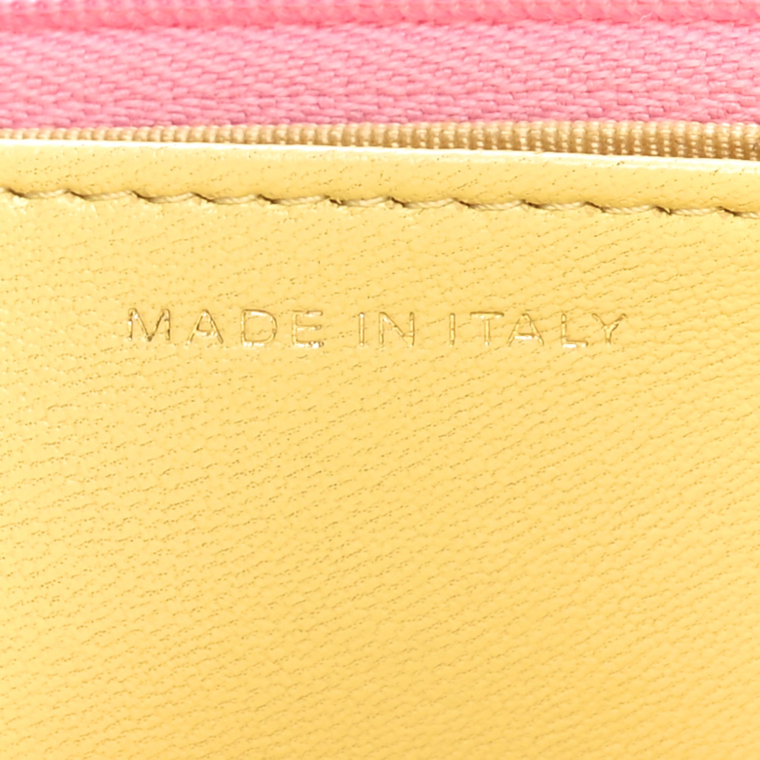 Chanel Lambskin Quilted Wallet On Chain WOC Pink Yellow 7 of 12