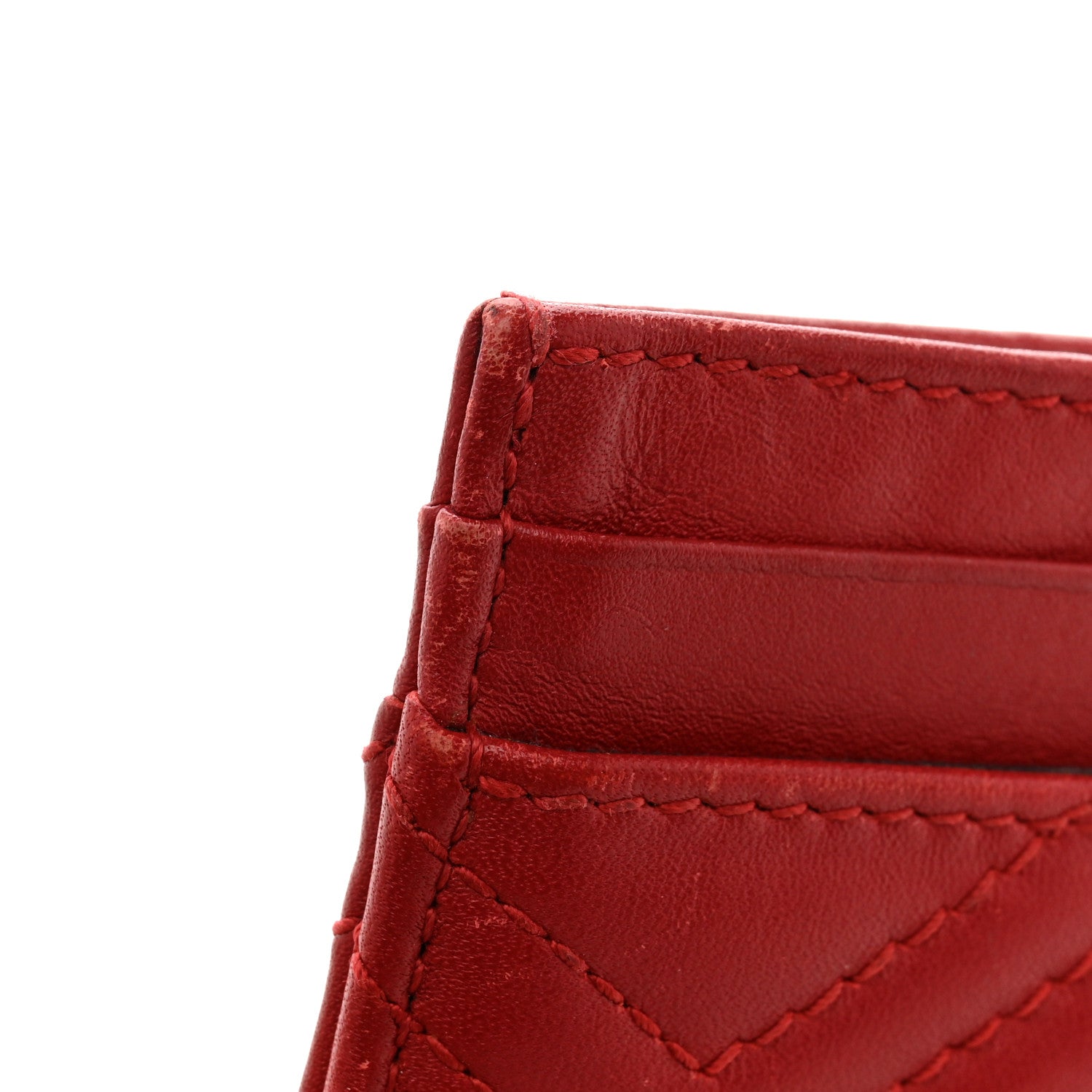 Gucci Calfskin Matelasse GG Marmont Card Holder Hibiscus Red 9 of 11