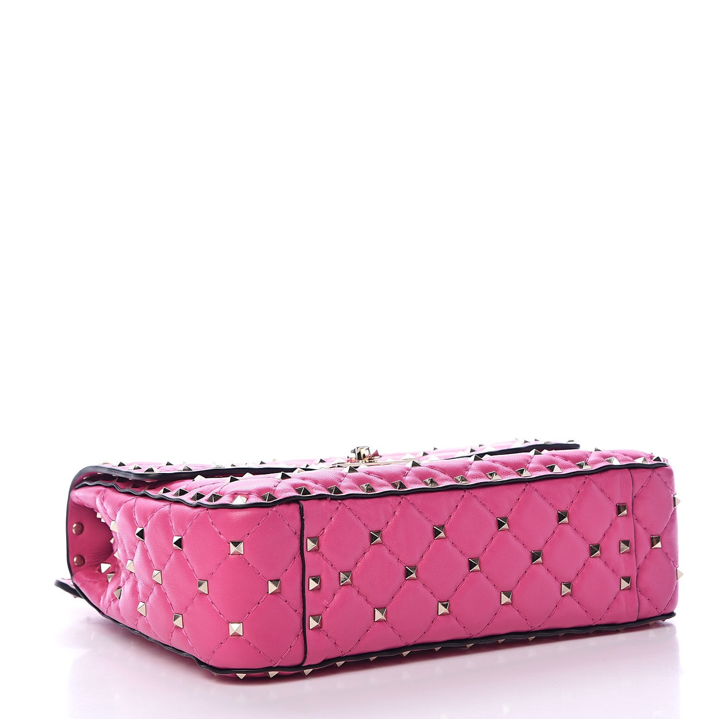 Nappa Medium Rockstud Spike Shoulder Bag Pink Orchid
