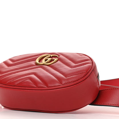 Gucci Calfskin Matelasse GG Marmont Belt Bag 85 34 Hibiscus Red 11 of 11