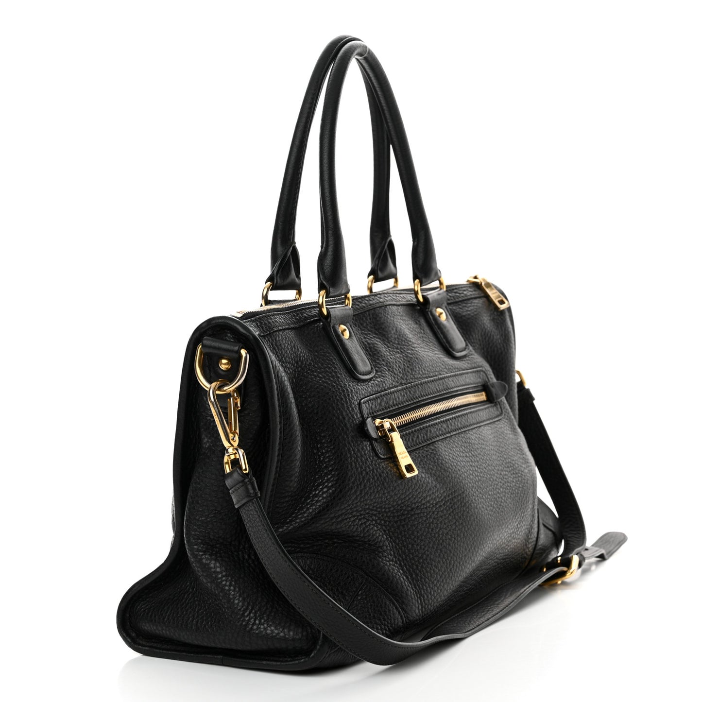 Vitello Daino Shopping Satchel Black