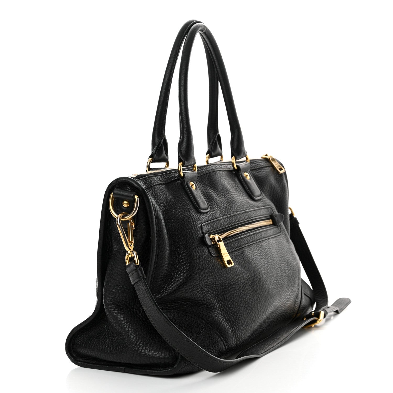 Prada Vitello Daino Shopping Satchel Black 3 of 14