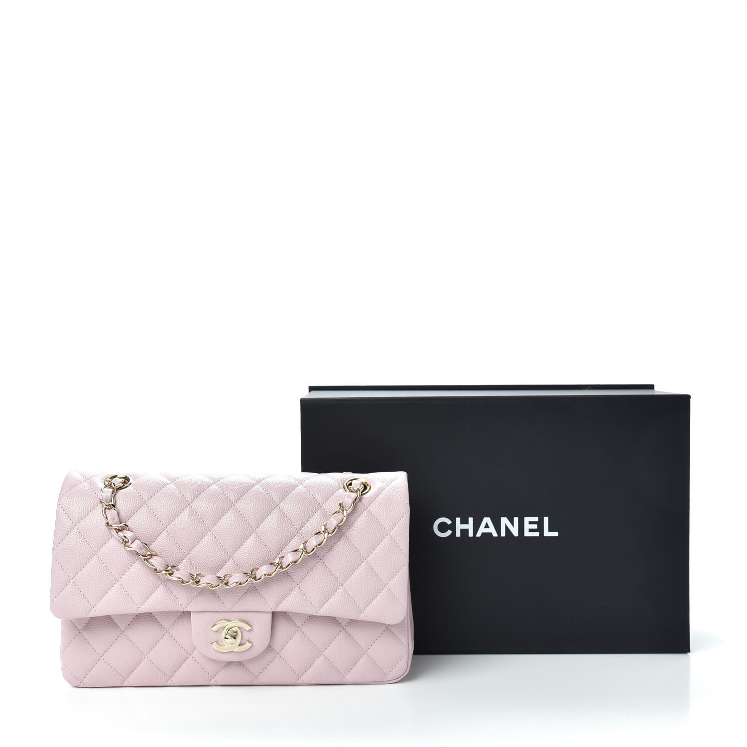 Chanel Caviar Quilted Medium Double Flap Light Pink 10 of 10