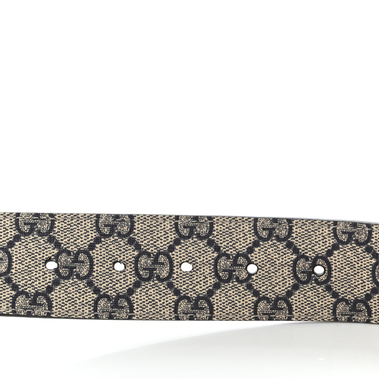 GG Supreme Monogram Selleria Calfskin Interlocking G 40mm Belt 85 34 Beige Ebony Blue