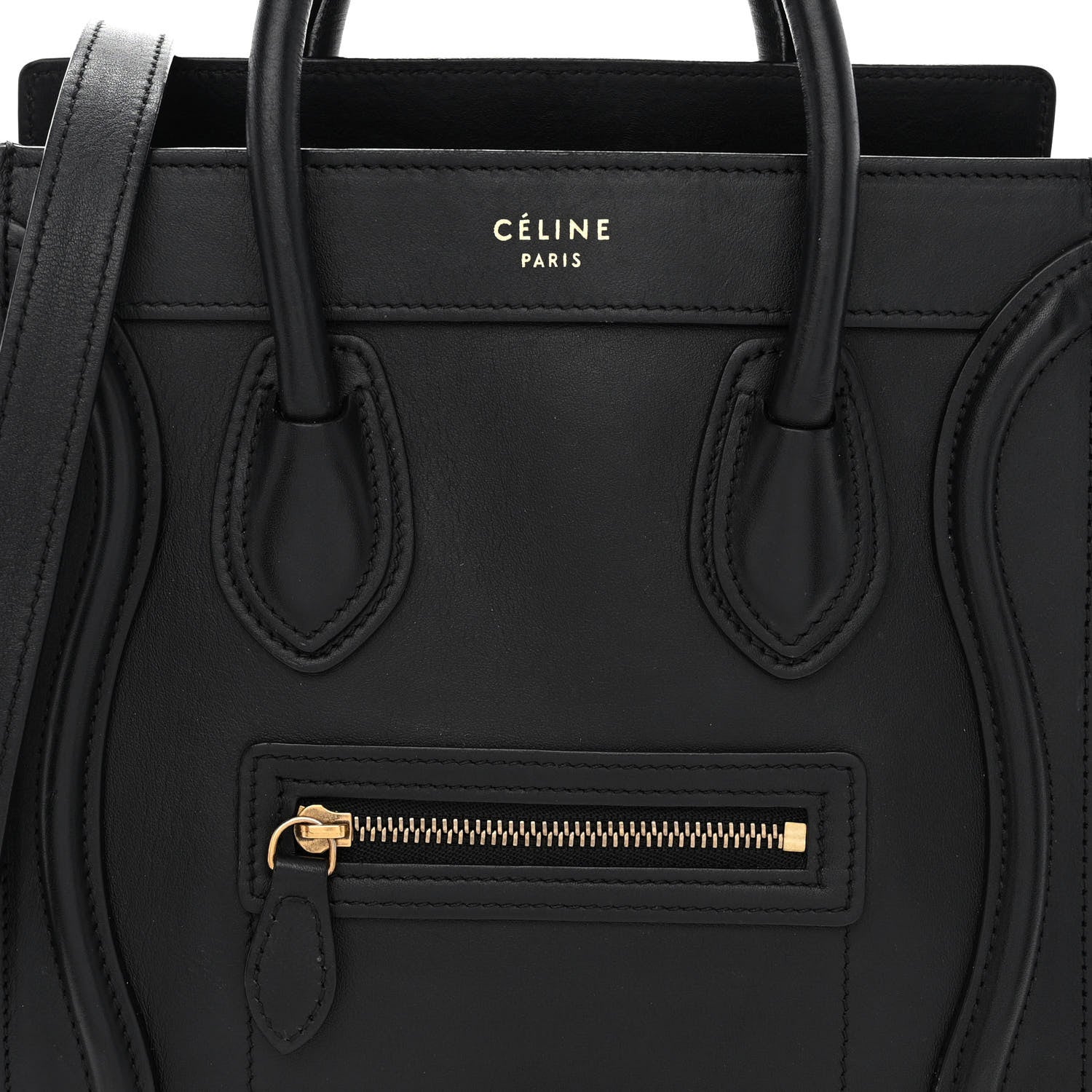 Celine Smooth Calfskin Nano Luggage Black 8 of 10