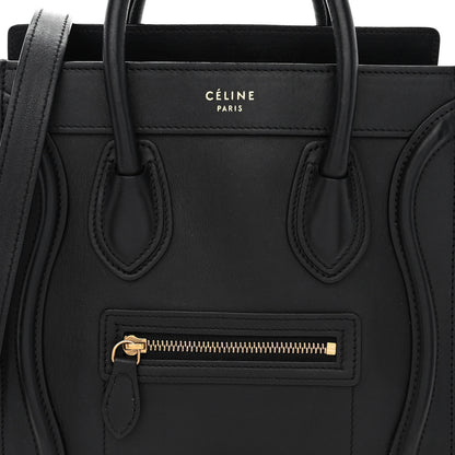 Celine Smooth Calfskin Nano Luggage Black 8 of 10