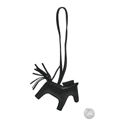 Hermes Milo Lambskin Grigri Rodeo Horse Bag Charm PM So Black 2 of 3