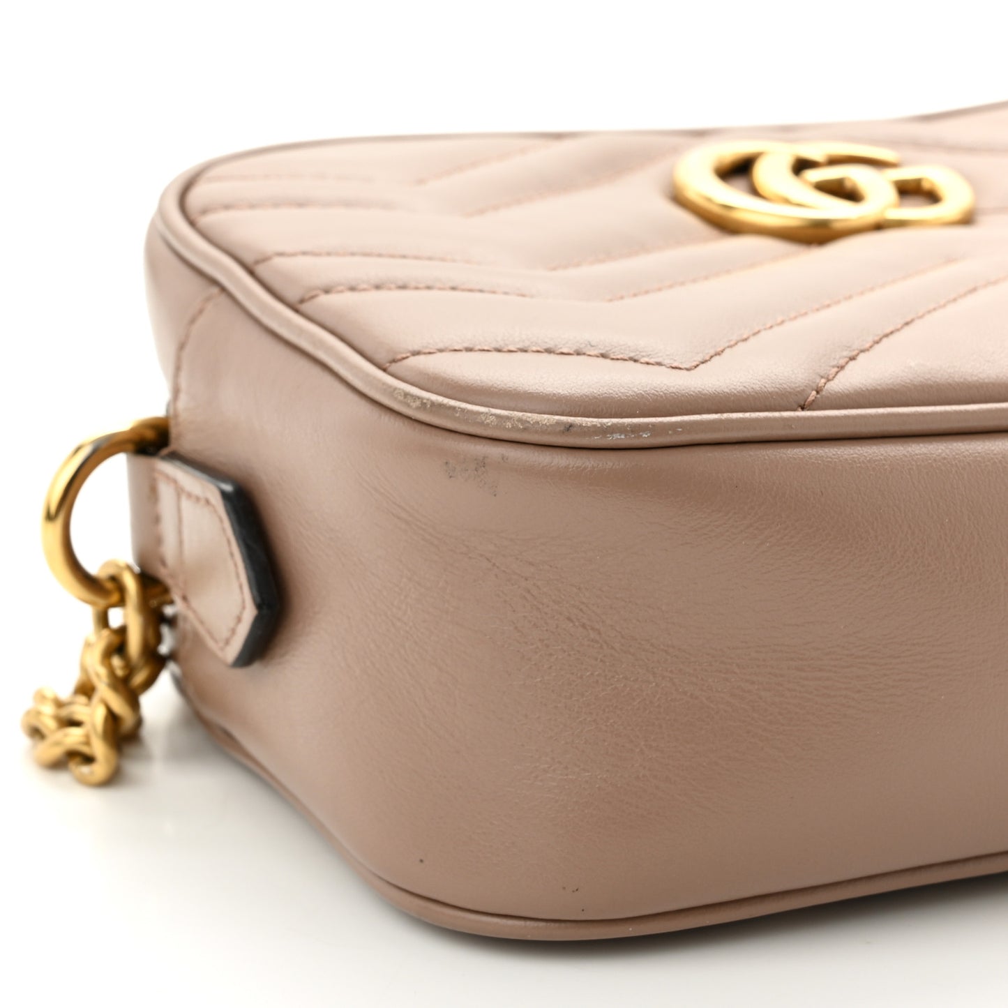 Calfskin Matelasse Mini GG Marmont Chain Shoulder Bag Porcelain Rose