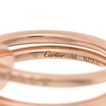 Cartier 18K Pink Gold Diamond Double Juste Un Clou Ring 52 6 4 of 5