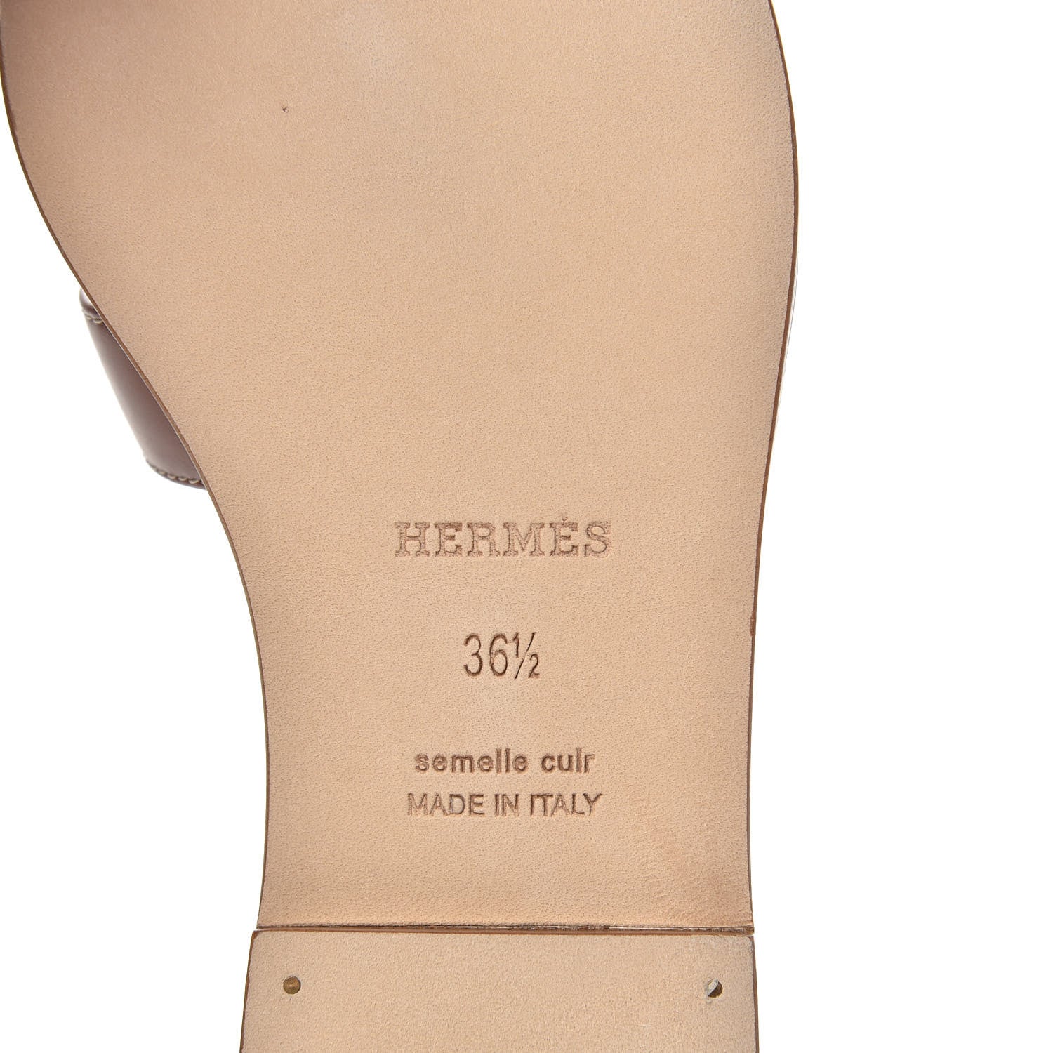 Hermes Box Calfskin Oran Sandals 36.5 Gold 7 of 9